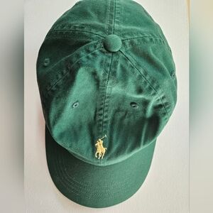 Polo by Ralph Lauren Classic Green Baseball Cap with Gold Pony NWT